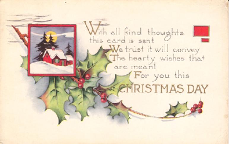 Message from a 1923 Christmas card