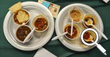 Samples of the seven chili soups